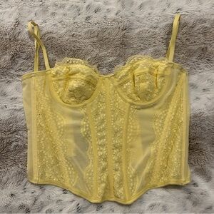 Out from Under urban outfitters love corset top in yellow